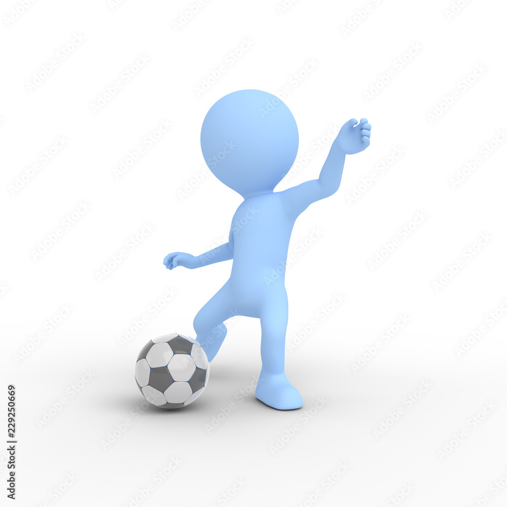 Stick figure playing soccer football Stick figure playing soccer football
