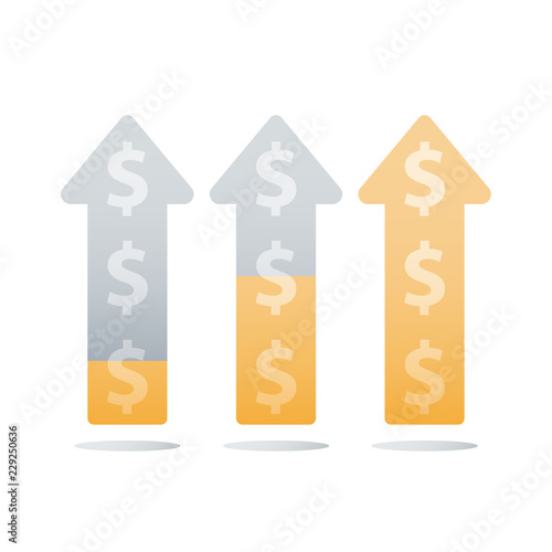 Revenue increase, income growth, financial ascending chart, business acceleration, earn more money, return on investment