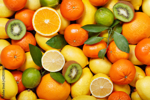 mix of fresh fruits as background