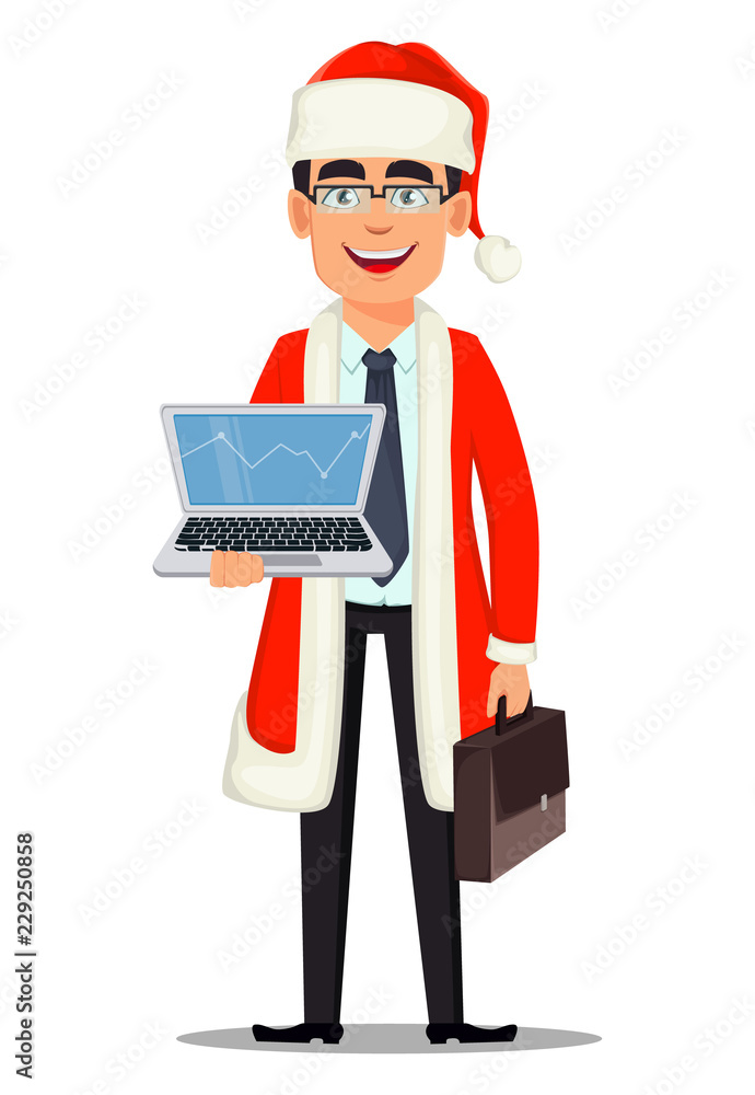 Business man in Santa Claus costume Business man in Santa Claus costume
