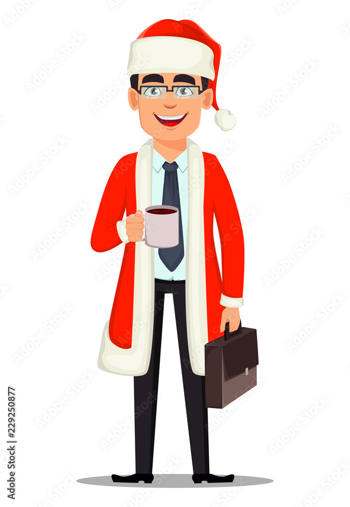 Business man in Santa Claus costume Business man in Santa Claus costume
