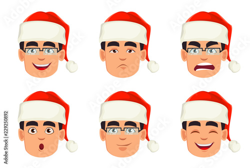 Business man in Santa Claus costume