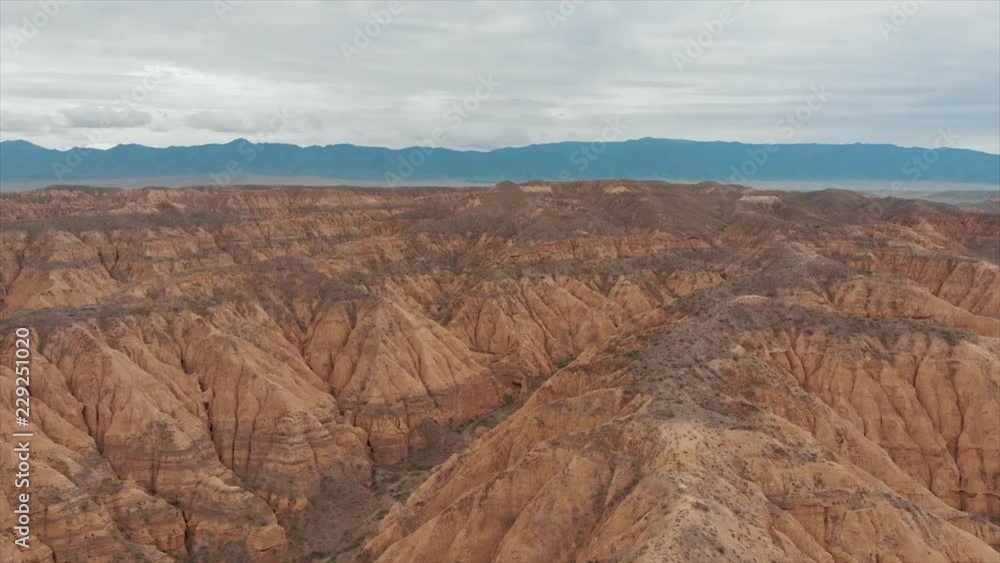 Charyn Canyon, Charyn National Park in Kazakhstan. The Valley of Castles. Second Biggest Canyon in the World. Aerial Dron Shoot. Charyn Canyon, Charyn National Park in Kazakhstan. The Valley of Castles. Second Biggest Canyon in the World. Aerial Dron Shoot.