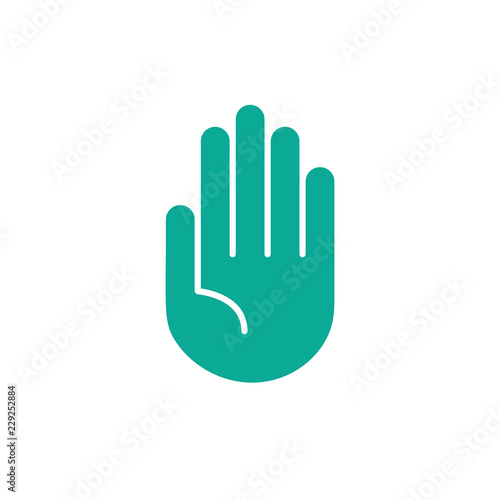 Hand, fünf Finger - Icon, Piktogramm, grafisches Element - mint, grün