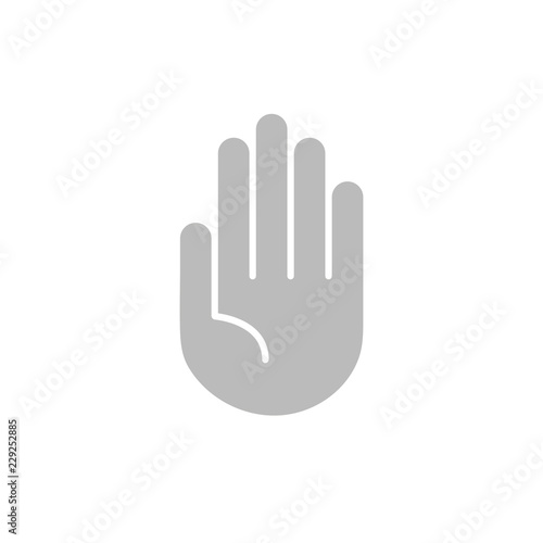 Hand, fünf Finger - Icon, Piktogramm, grafisches Element - grau
