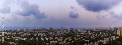 Panorama of Haifa at sunset