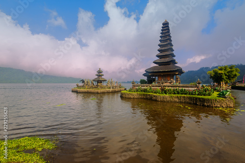 Pura Ulun Danu Bratan on Bratan lake, Bali, Indonesia. Water temple in Bali, Indonesia. Hindu temple, Indonesia