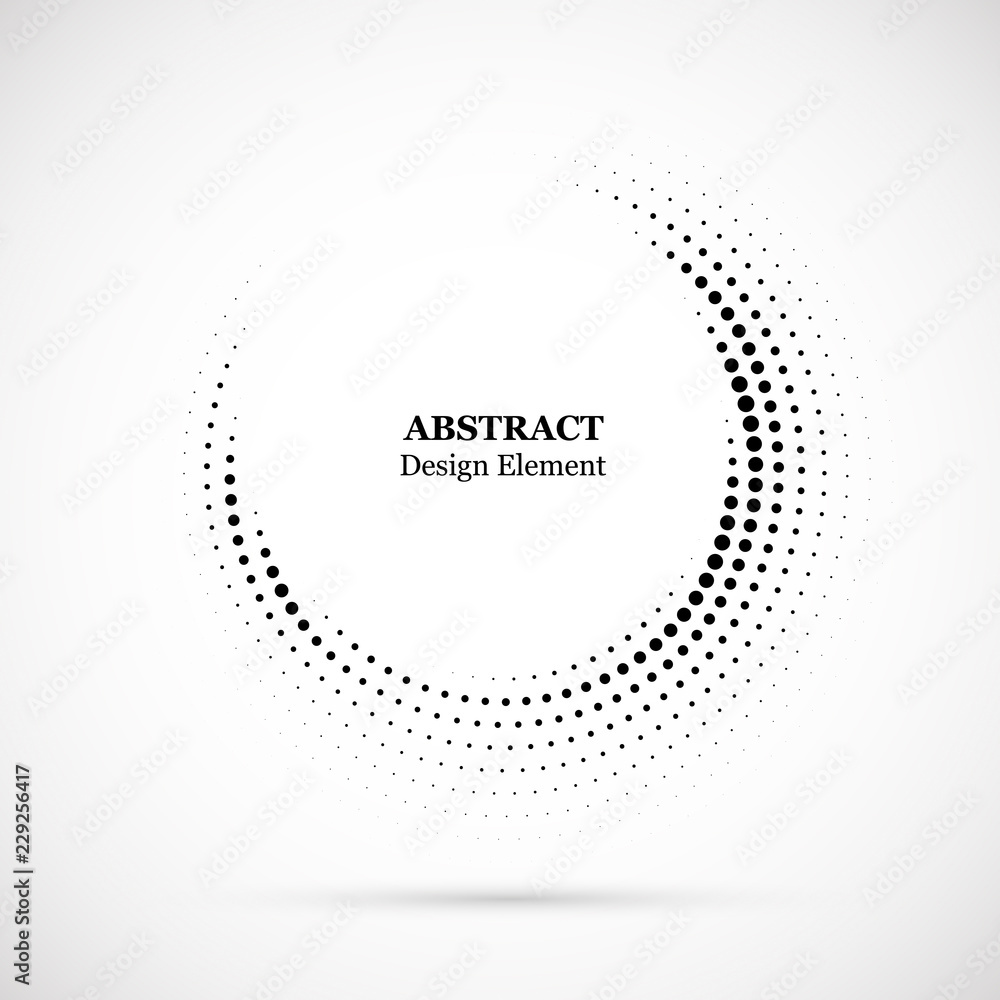 Halftone dotted background circularly distributed. Halftone effect vector pattern. Circle dots isolated on the white background. Halftone dotted background circularly distributed. Halftone effect vector pattern. Circle dots isolated on the white background.