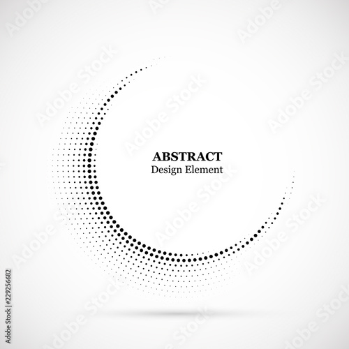 Halftone dotted background circularly distributed. Halftone effect vector pattern. Circle dots isolated on the white background.