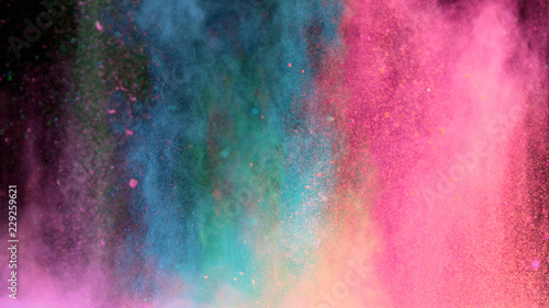 Fotografija Multi-color powder explosion on black background