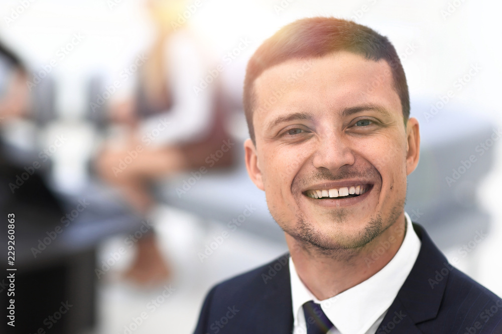 successful businessman on blurred background office successful businessman on blurred background office