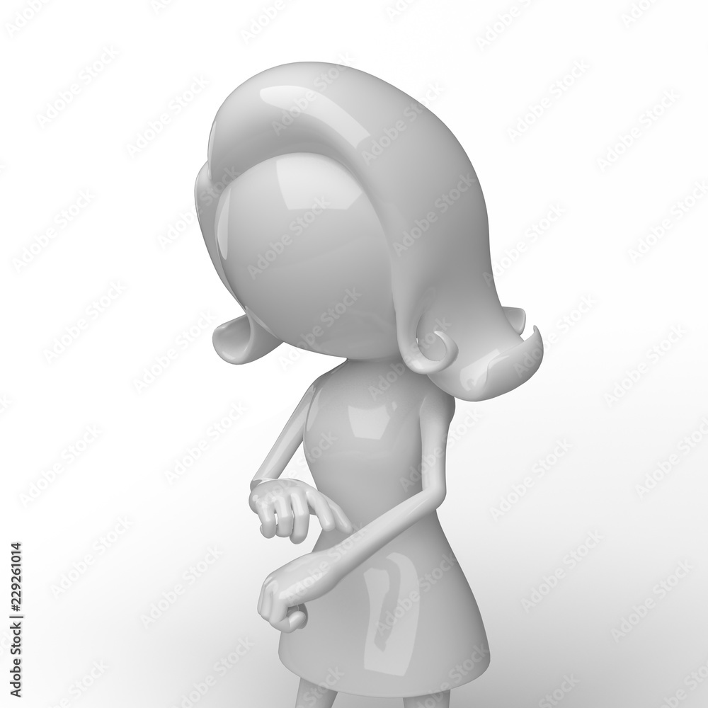 Woman character in different positions Woman character in different positions