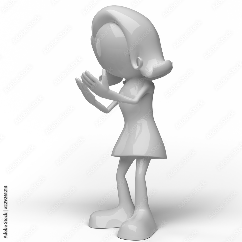Woman character in different positions Woman character in different positions
