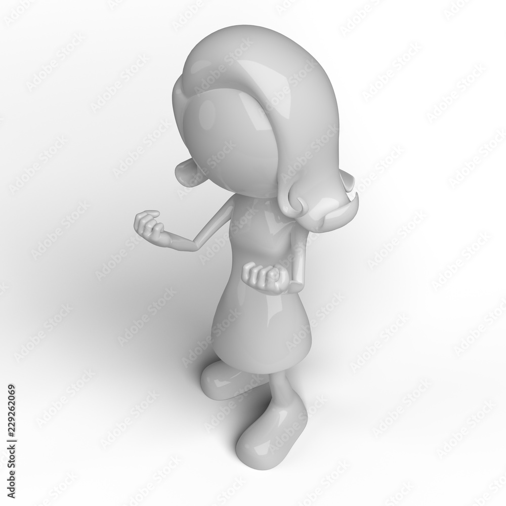Female character 3D in different positions Female character 3D in different positions