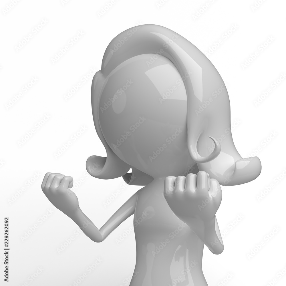 Female character 3D in different positions Female character 3D in different positions