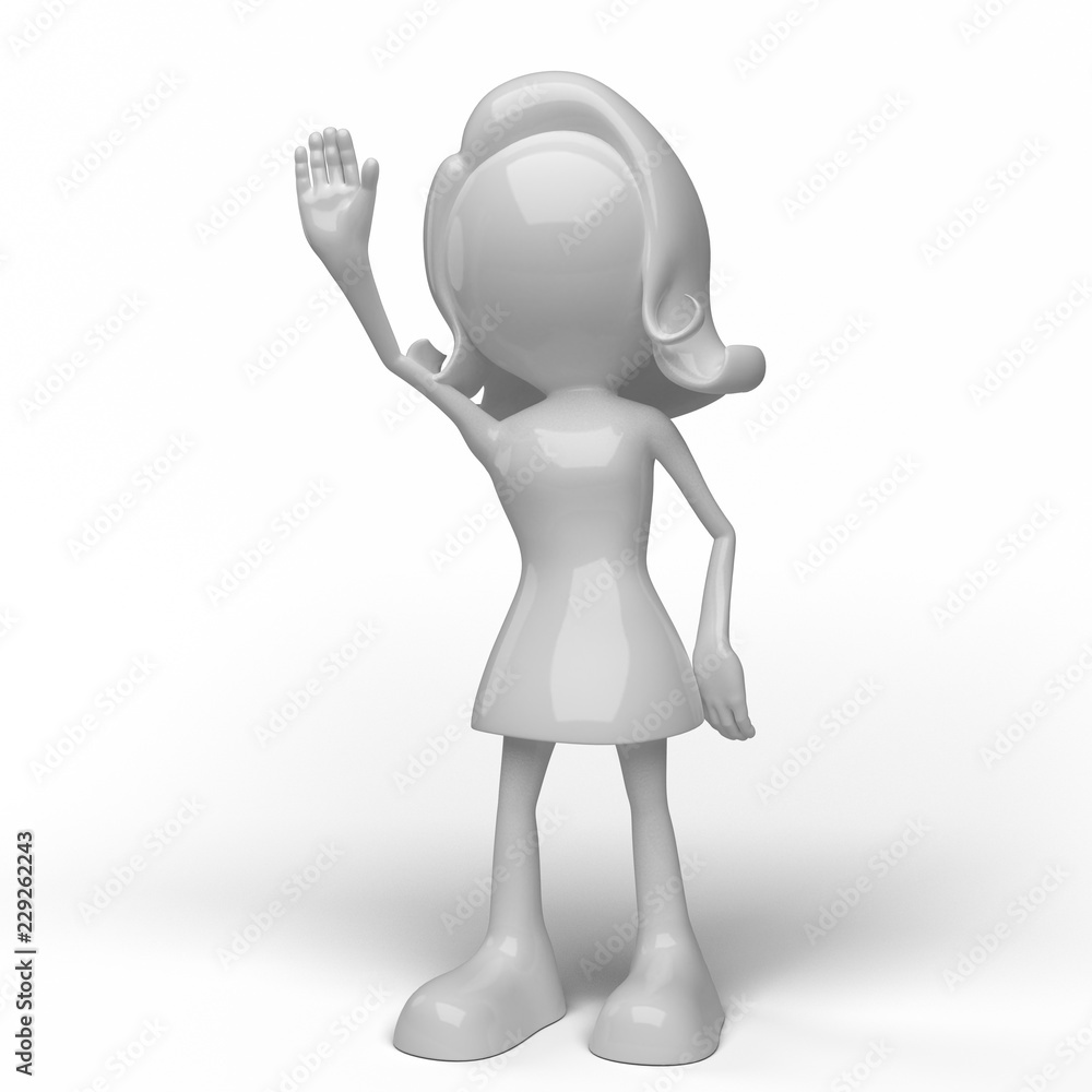 Female character 3D in different positions Female character 3D in different positions