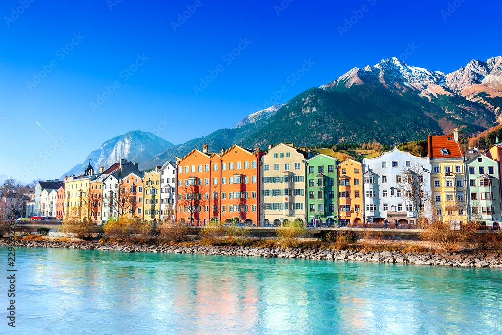 Innsbruck cityscape, Austria - obrazy, fototapety, plakaty 
