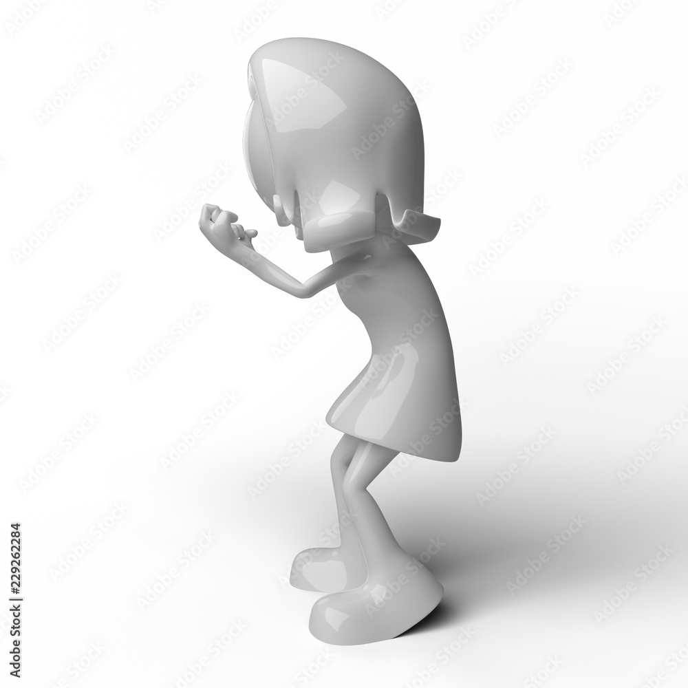 Female character 3D in different positions Female character 3D in different positions