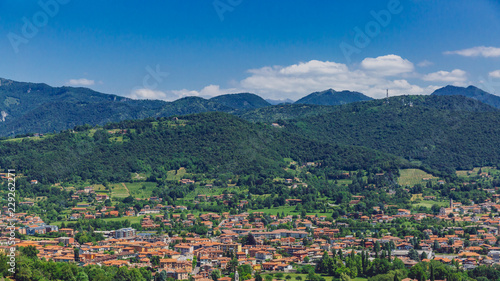 View of town and mountains near Bergamo, Italy © Mark Zhu