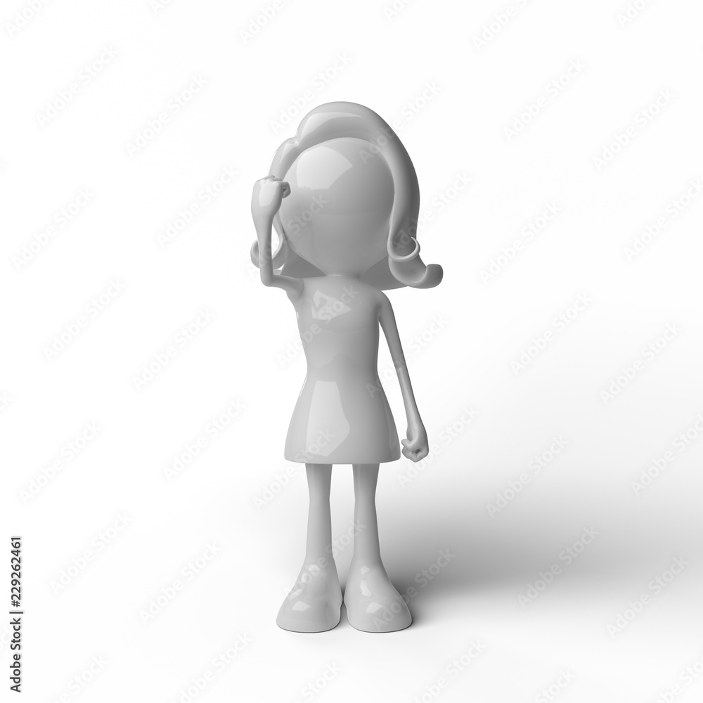 Female character 3D in different positions Female character 3D in different positions
