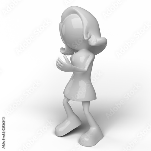Female character 3D in different positions