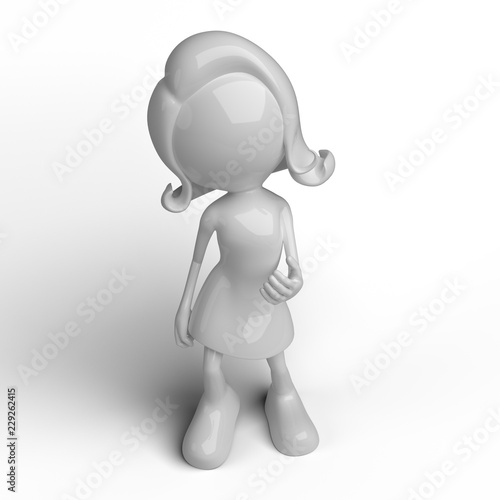 Female character 3D in different positions