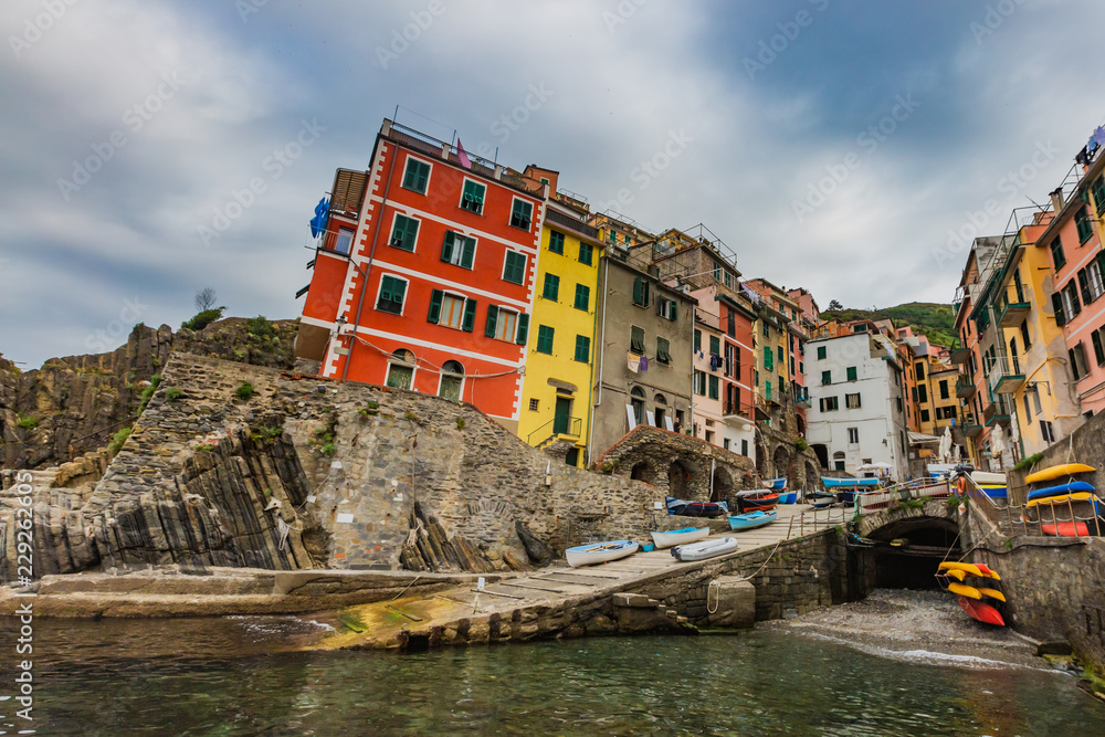 View of Riomaggiore, Cinque Terre, Italy