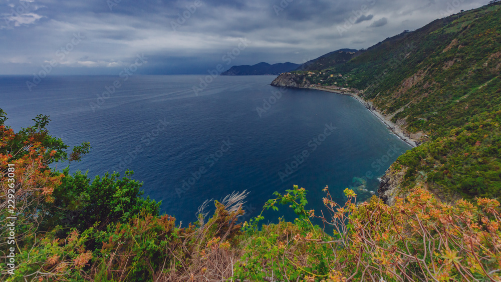 Hills and coast near Manarola, Cinque Terre, Italy Hills and coast near Manarola, Cinque Terre, Italy