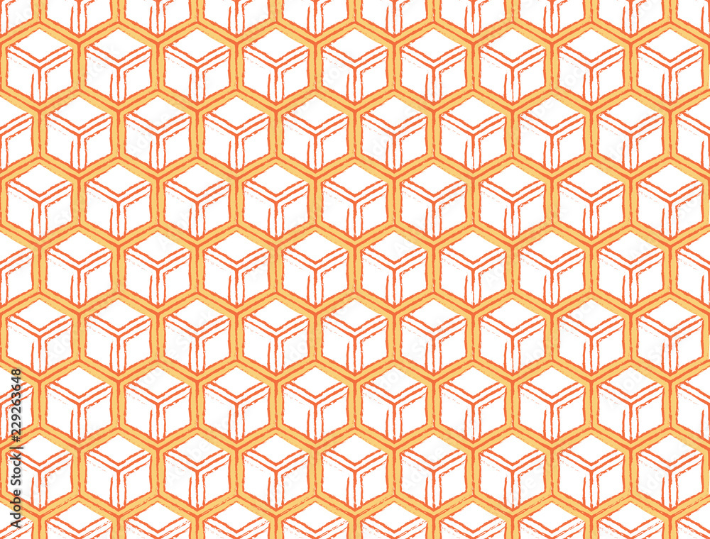 3D effect pattern of hexagonal orange 3D effect pattern of hexagonal orange