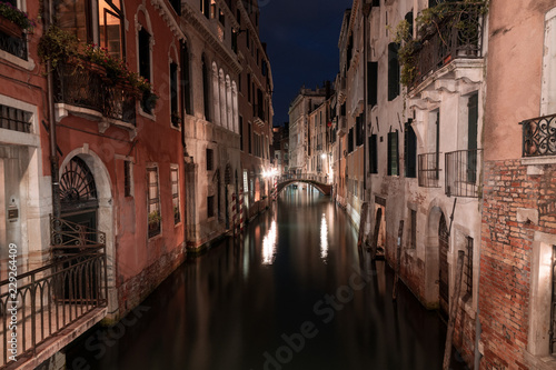 A medieval canal and bridge in Venice