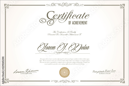 certificate or diploma retro vintage design