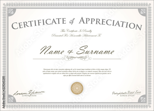 certificate or diploma retro vintage design
