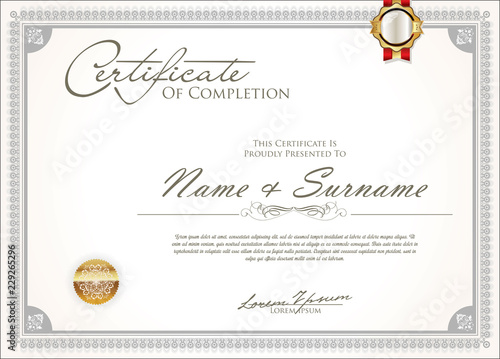certificate or diploma retro vintage design