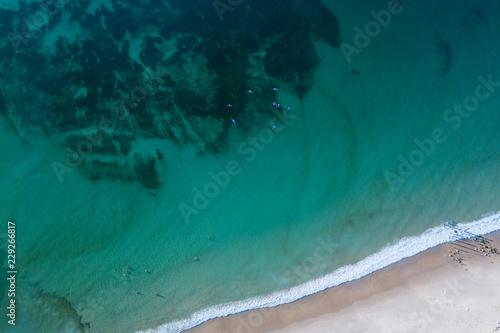 aerial view of Port Willunga beach with historic jetty ruins
