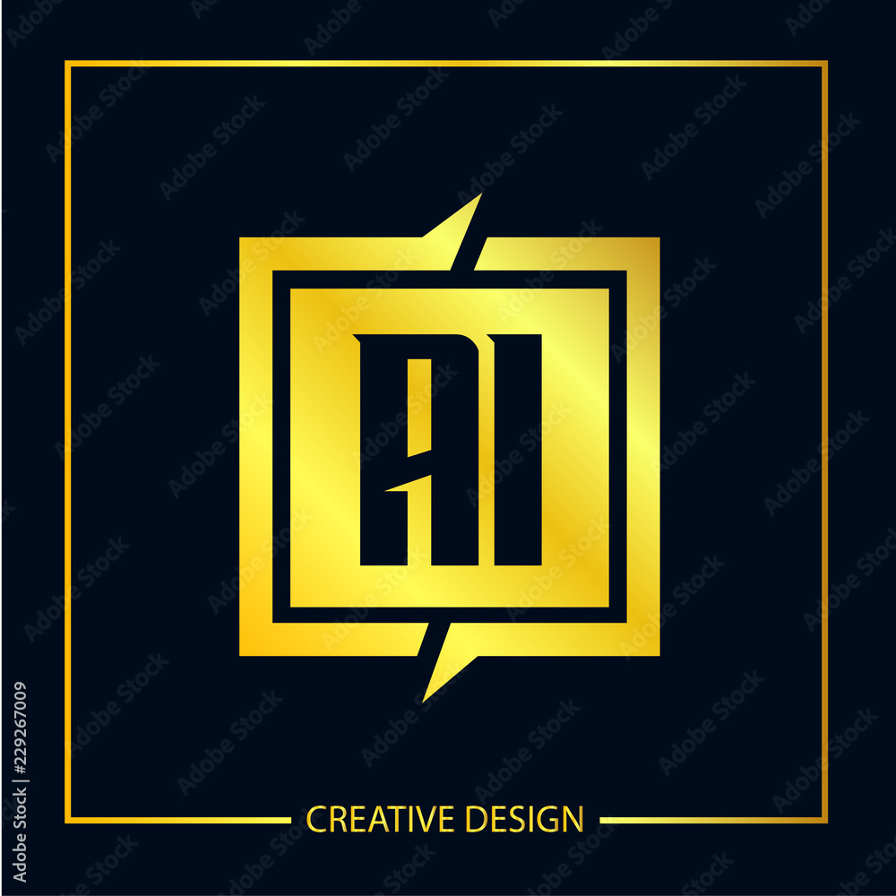 Initial Letter AI Logo Template Design Initial Letter AI Logo Template Design
