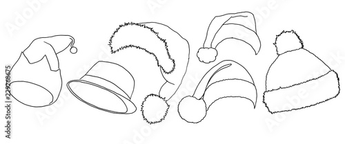 Santa hats vector
