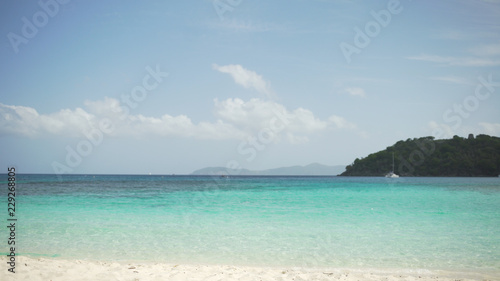 Background Plate of Shot of the Caribbean tide coming in for green screen