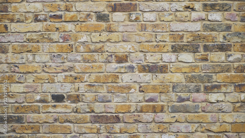 Close up of yellow brick wall texture in Windsor England