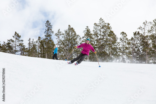 winter, skiing, woman, mountain, outdoors, happy, people, young, group, friends, smiling, white, fun, hat, beautiful, happiness, together, girls, friendship, casual, athletic, sports
