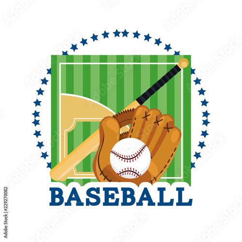 baseball field game with professional equipment