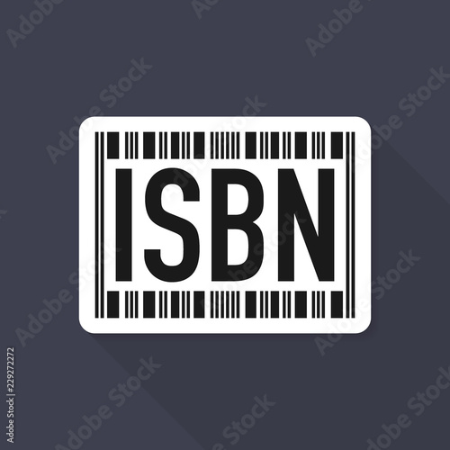 Black isbn sign with barcode. concept of scanning, identifying, brochure key, international publishing, commerce. photo