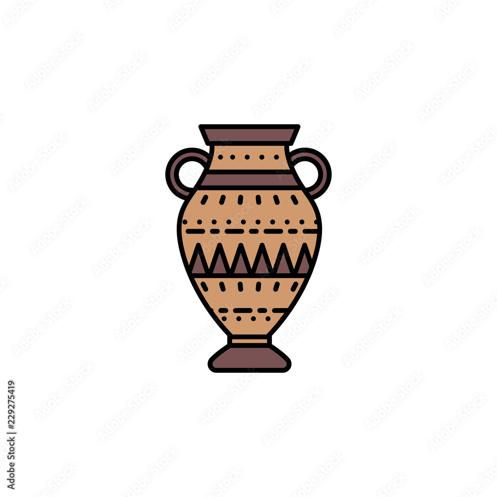Amphora icon. Element of color ancient greece  icon for mobile concept and web apps. Colored Amphora icon can be used for web and mobile