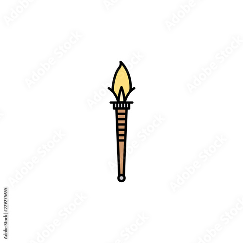 Torch icon. Element of color ancient greece icon for mobile concept and web apps. Colored Torch icon can be used for web and mobile