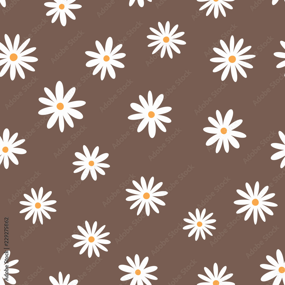 Floral seamless pattern. Feminine print with repeating daisies. Floral seamless pattern. Feminine print with repeating daisies.