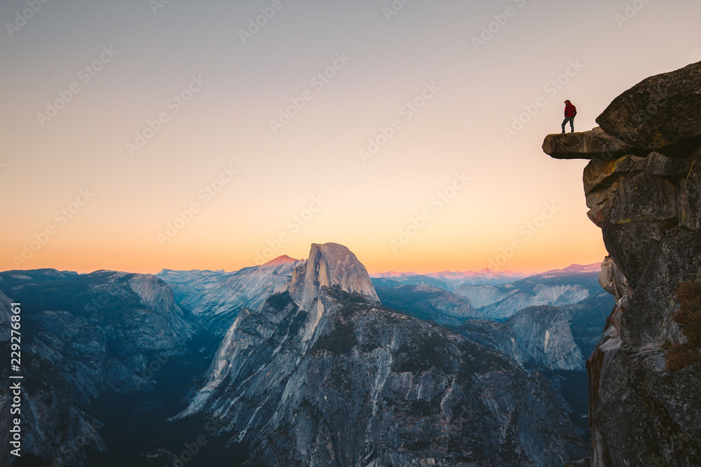 Hiker in Yosemite National Park, California, USA