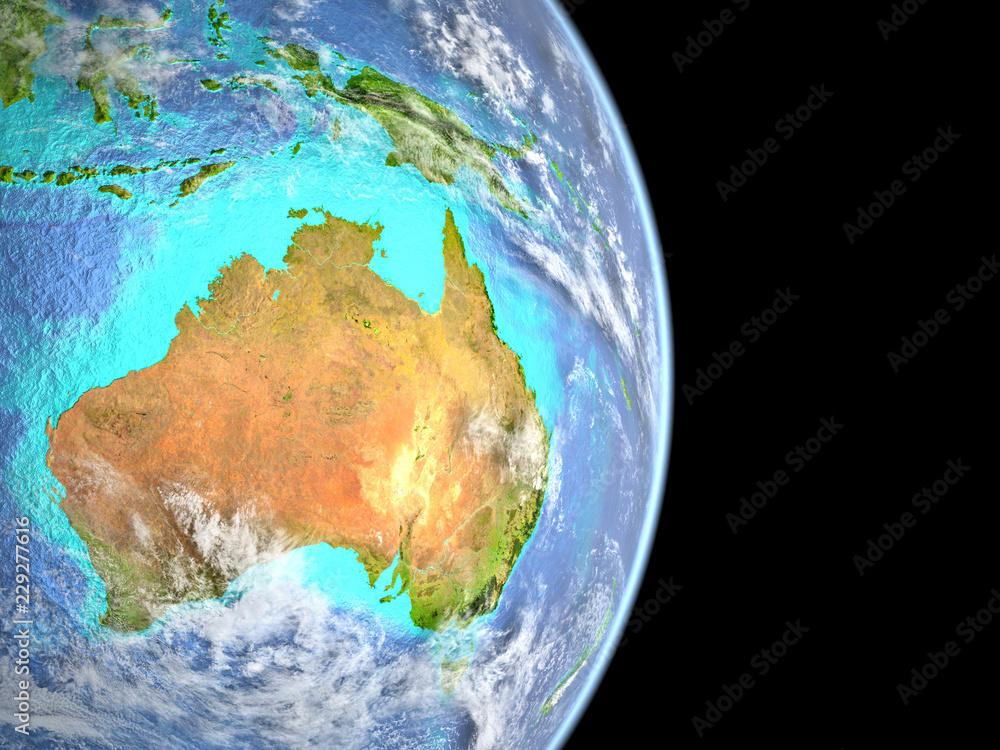 Fototapeta premium Australia on planet Earth from space. Satellite view.
