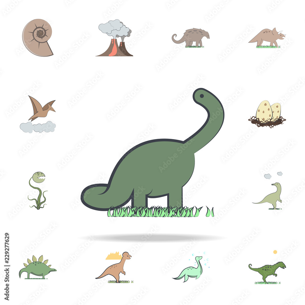 Fototapeta premium brontosaurus cartoon icon. Prehistoric icons universal set for web and mobile