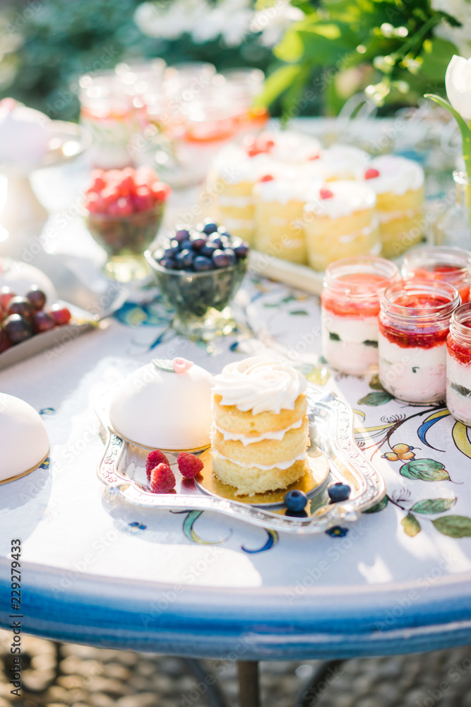 Sweet table on summer party Sweet table on summer party