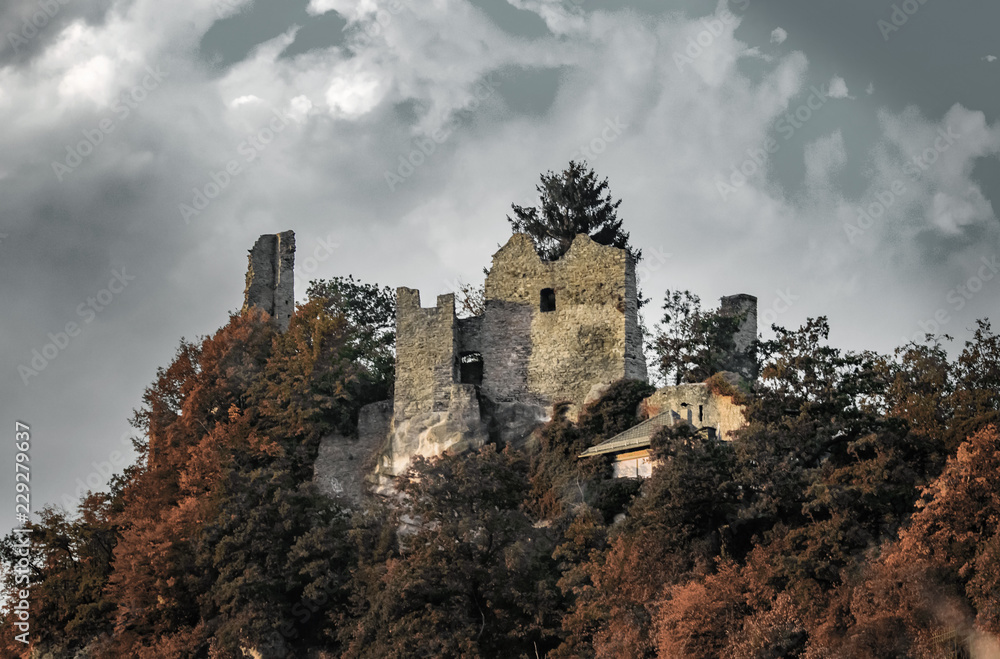 european castle in ruins