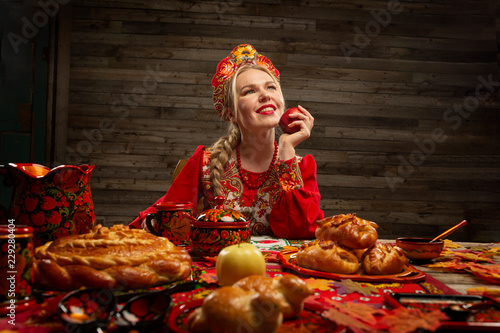 Russian girl in traditional dress